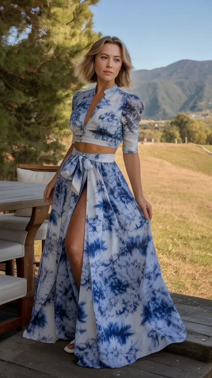 maxi spring dress outfits 2026 Tie-Dye Revival with Modern Lines