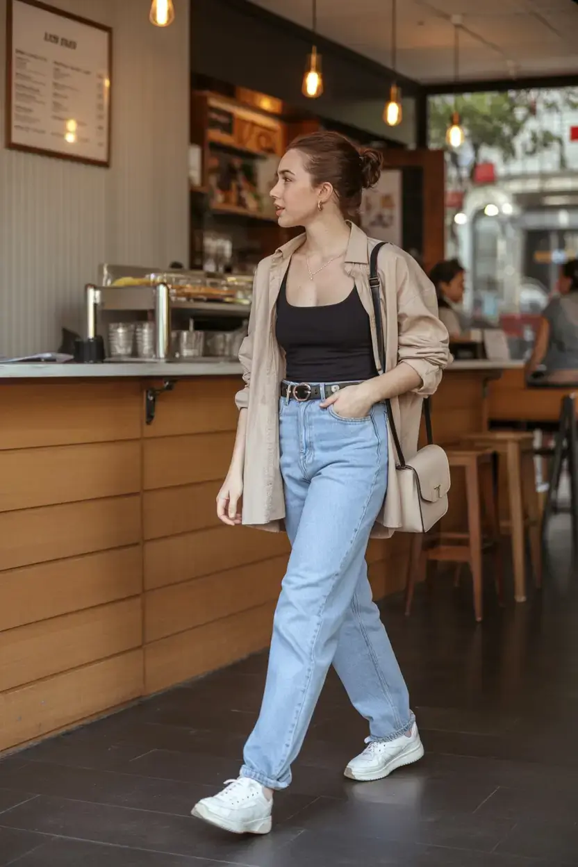 minimalist spring wardrobe guide 2026 The Coffee Shop Classic with a Modern Spin