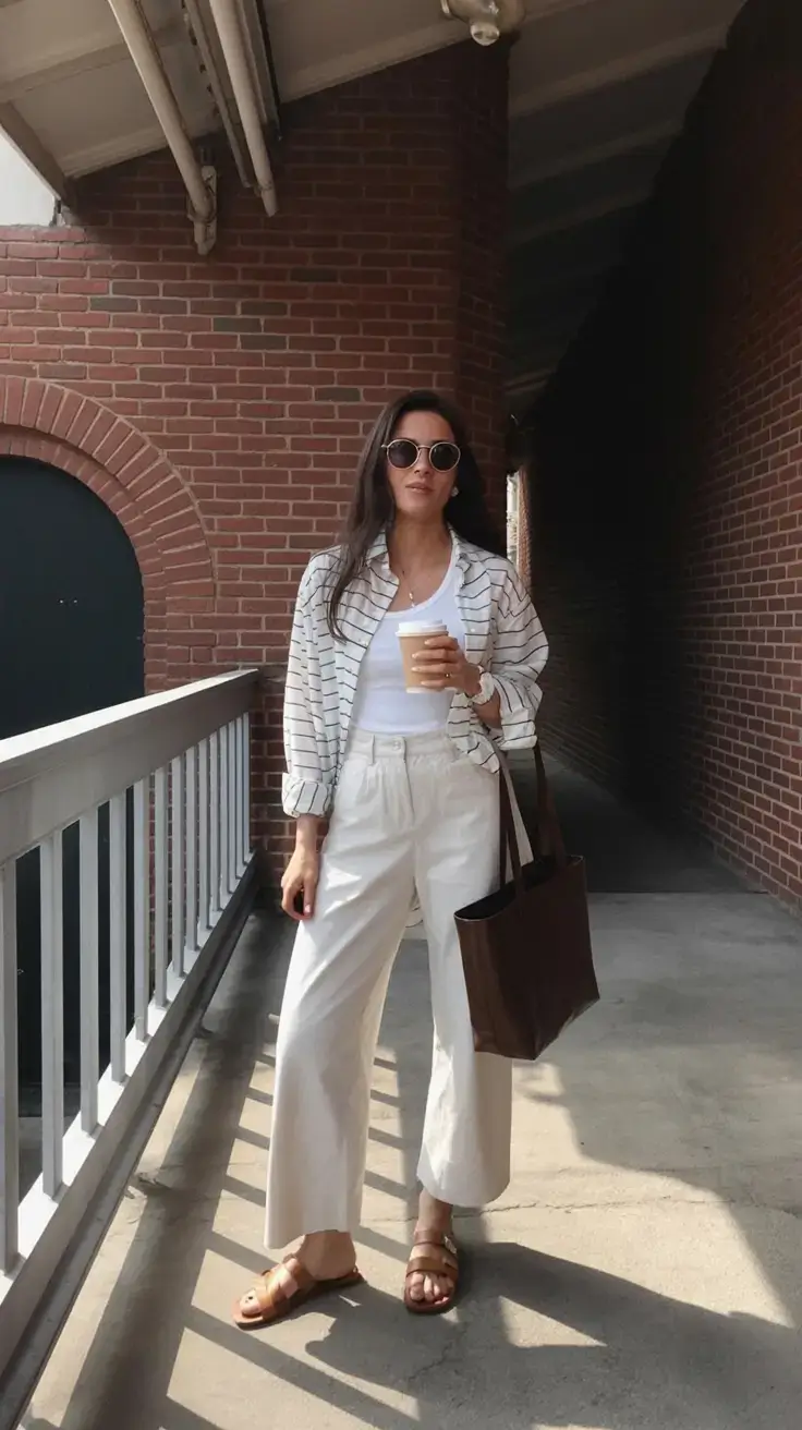 minimalist spring wardrobe guide 2026 Stripes, Sandals, and Soft White Layers