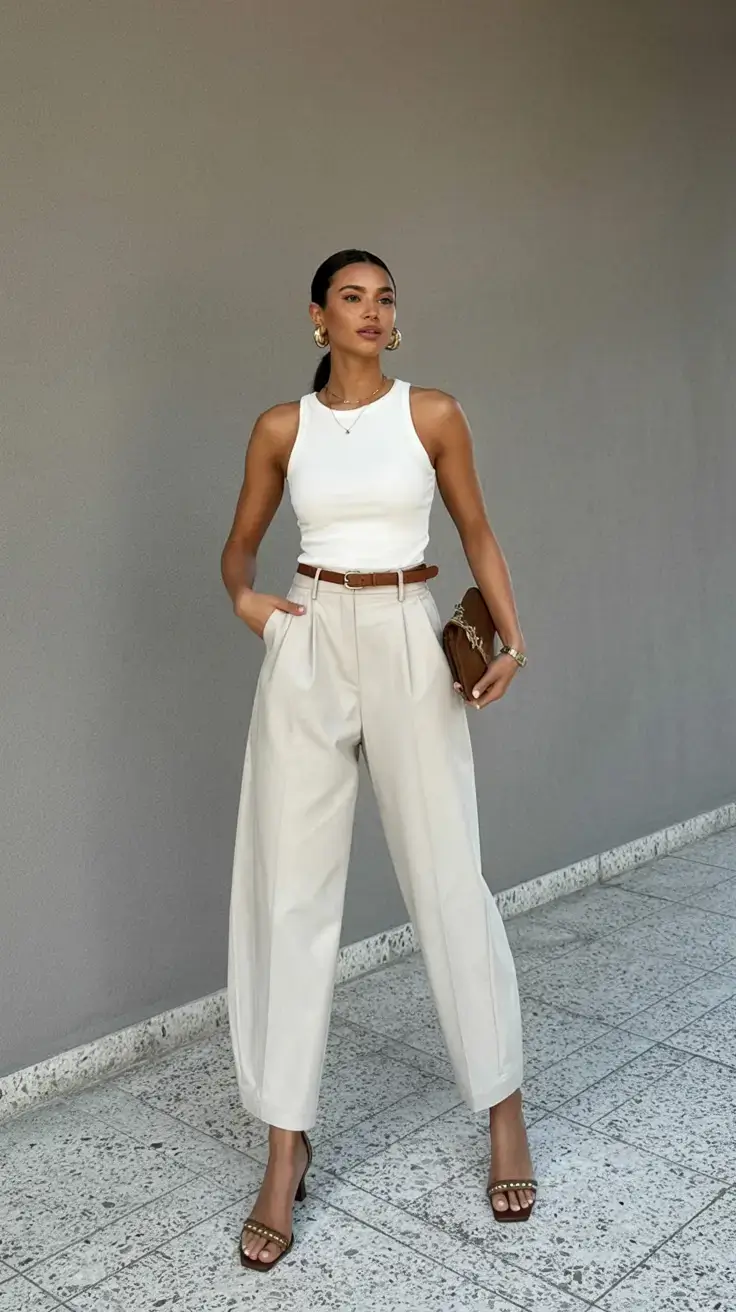 minimalist spring wardrobe guide 2026 Tailored Neutrals with a Luxe Finish