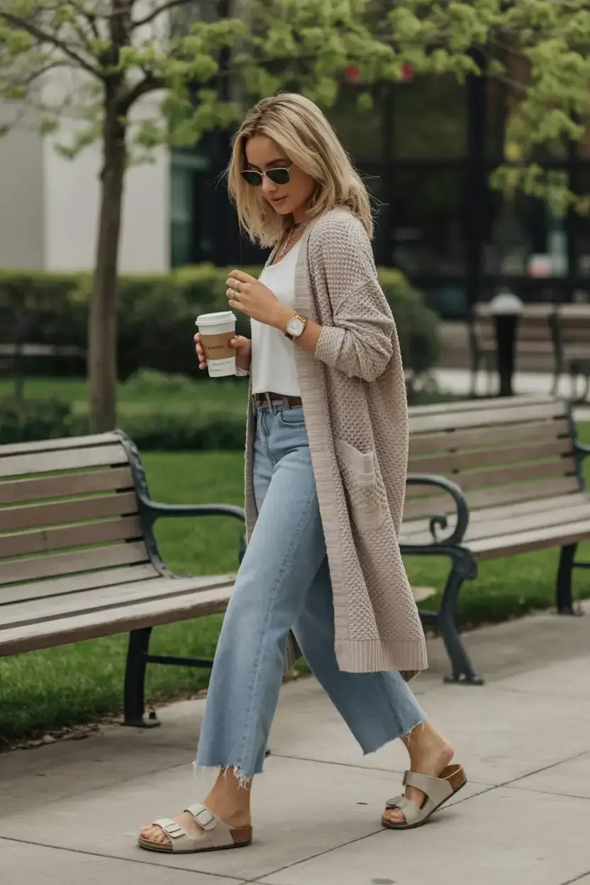 minimalist spring wardrobe guide 2026 Cozy Neutrals for Cool Spring Mornings