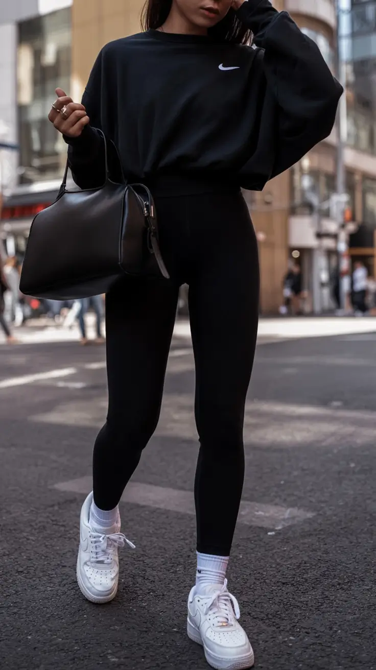 modern leggings outfit spring 2026+Downtown Cool with Athletic Precision