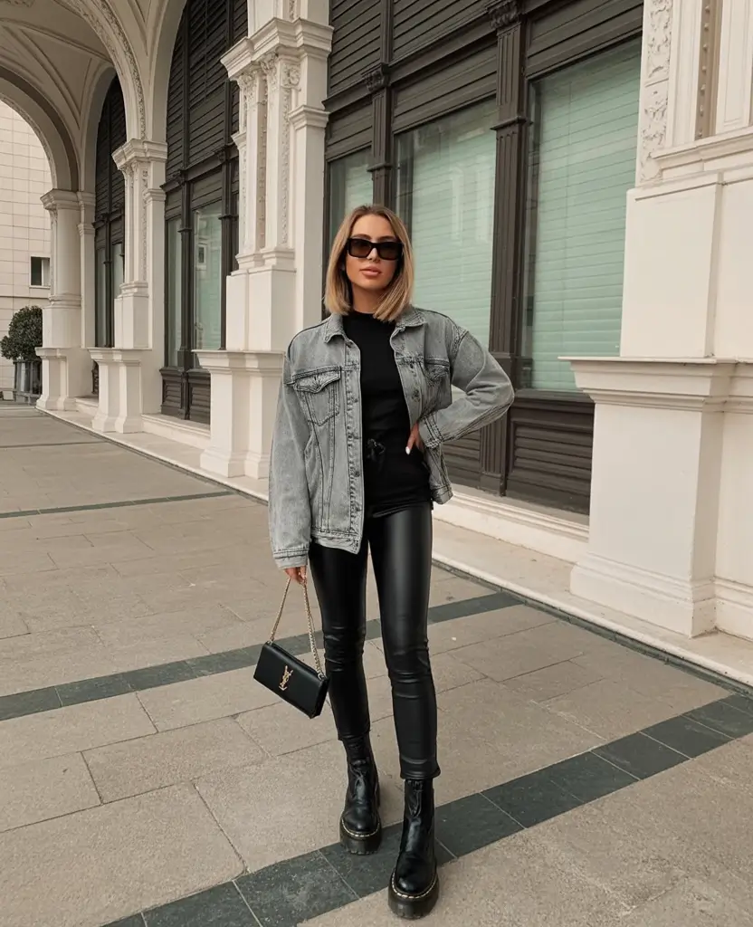 modern leggings outfit spring 2026+Monochrome with an Edge: The City Girl’s Uniform