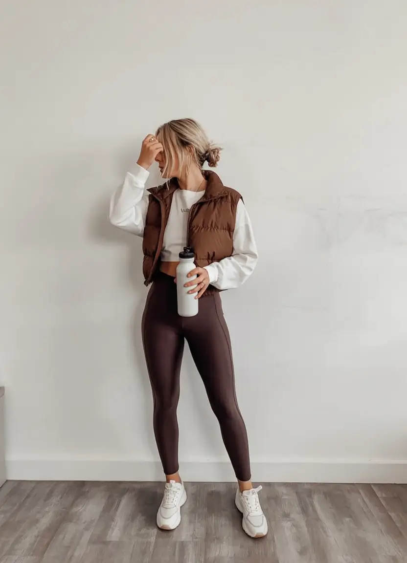 modern leggings outfit spring 2026+Chocolate Leggings for That Warm Spring Glow