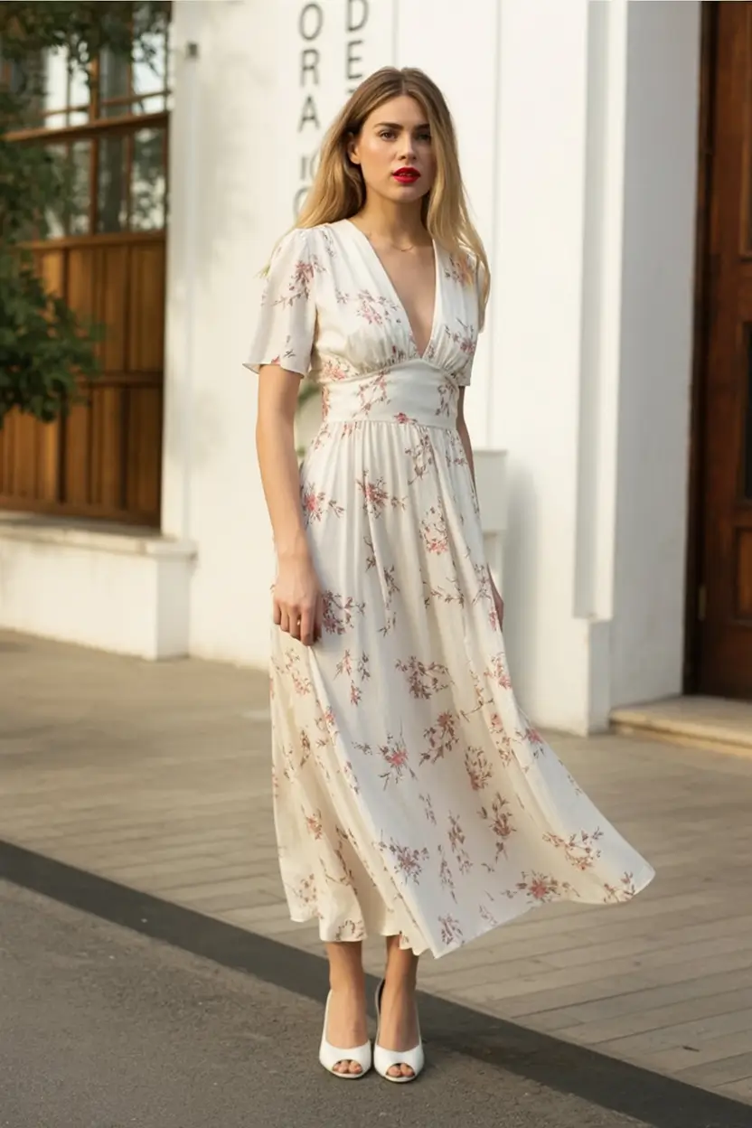 modern spring date night outfit 2026 Floral Romance with a Timeless Twist