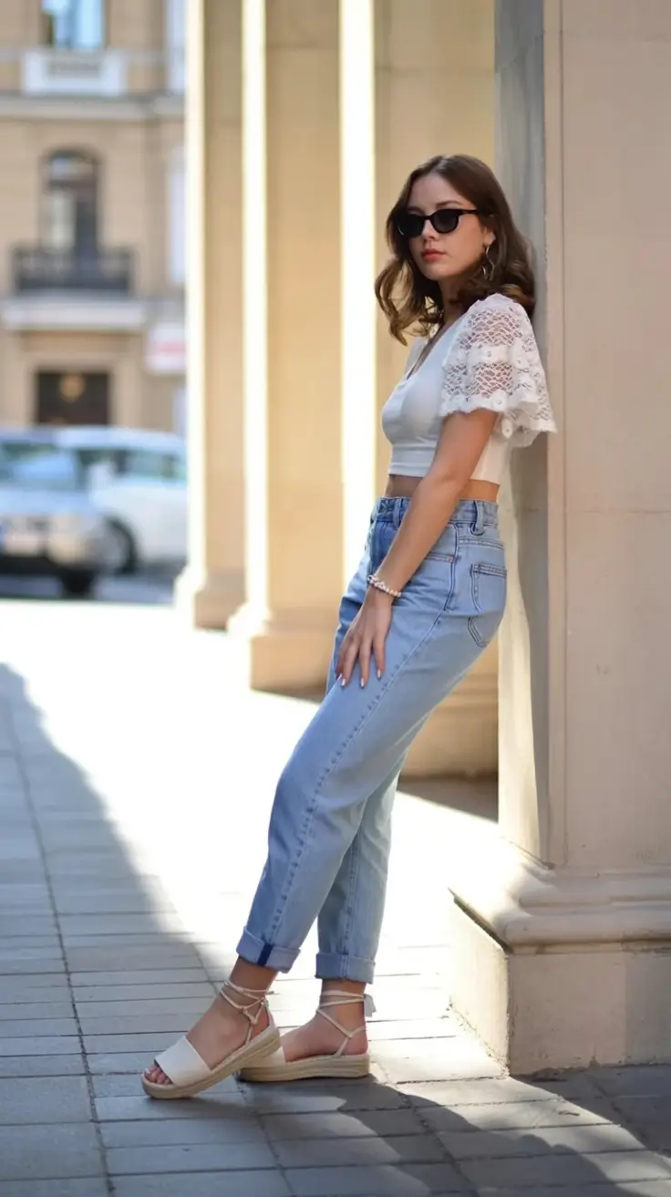 modern spring jeans outfit 2026 Soft Femininity Meets Denim Confidence