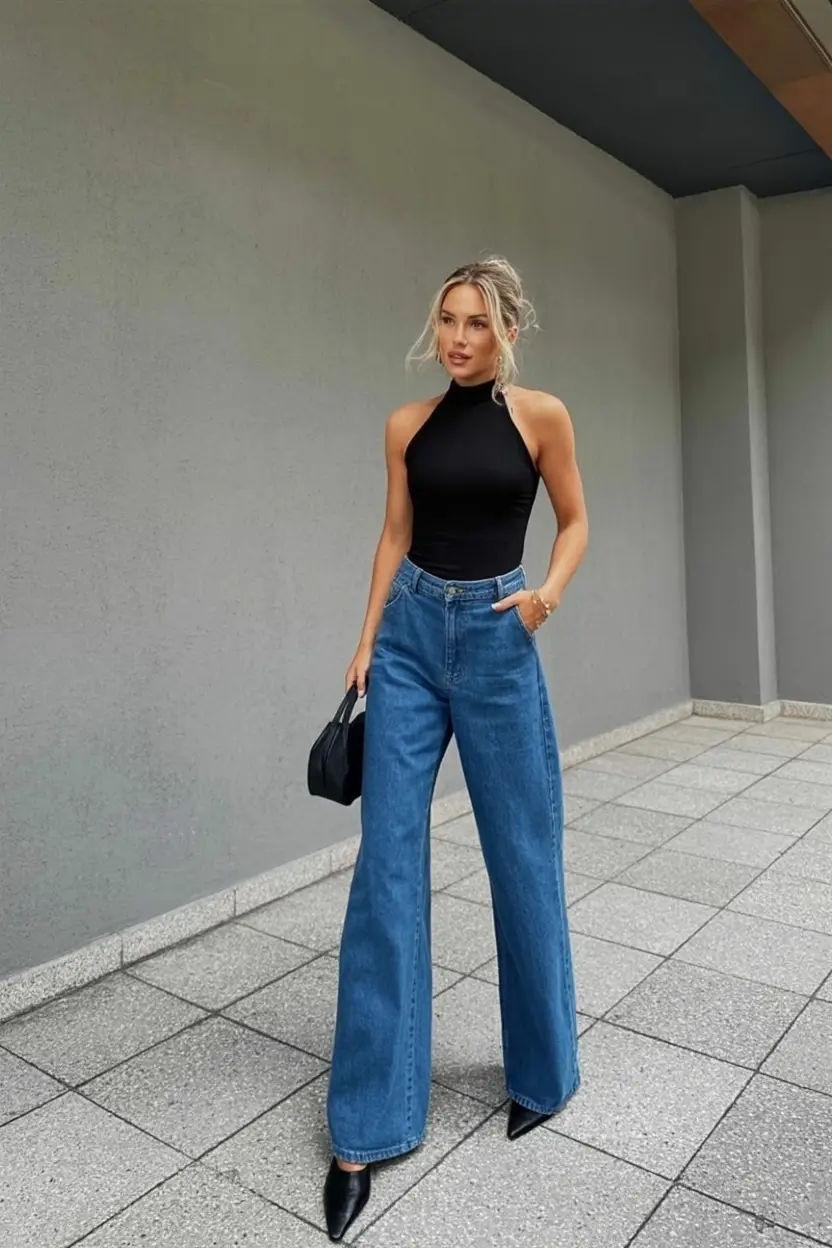 modern spring jeans outfit 2026 Sculpted & Sleek in Denim