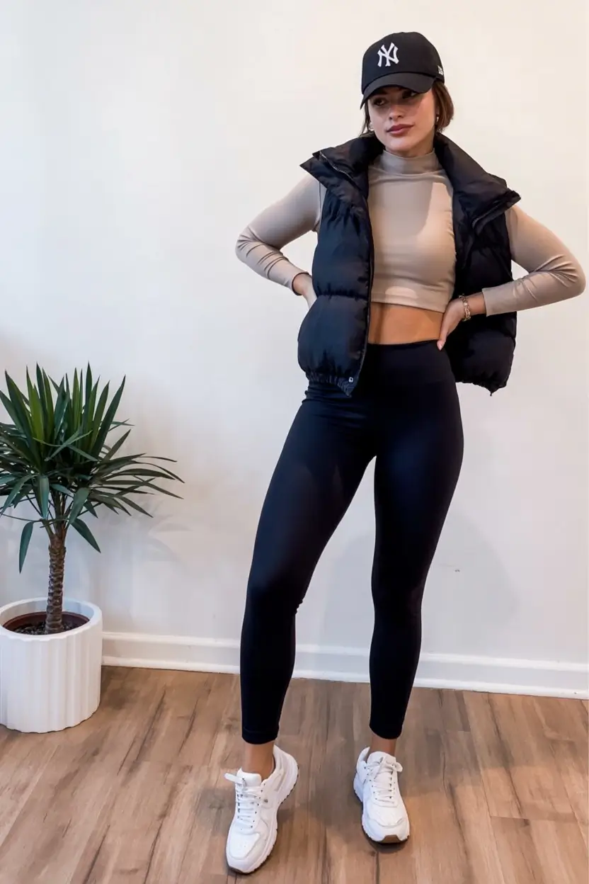 modern spring sport outfits for women 2026 Sporty Layers with Neutral Energy