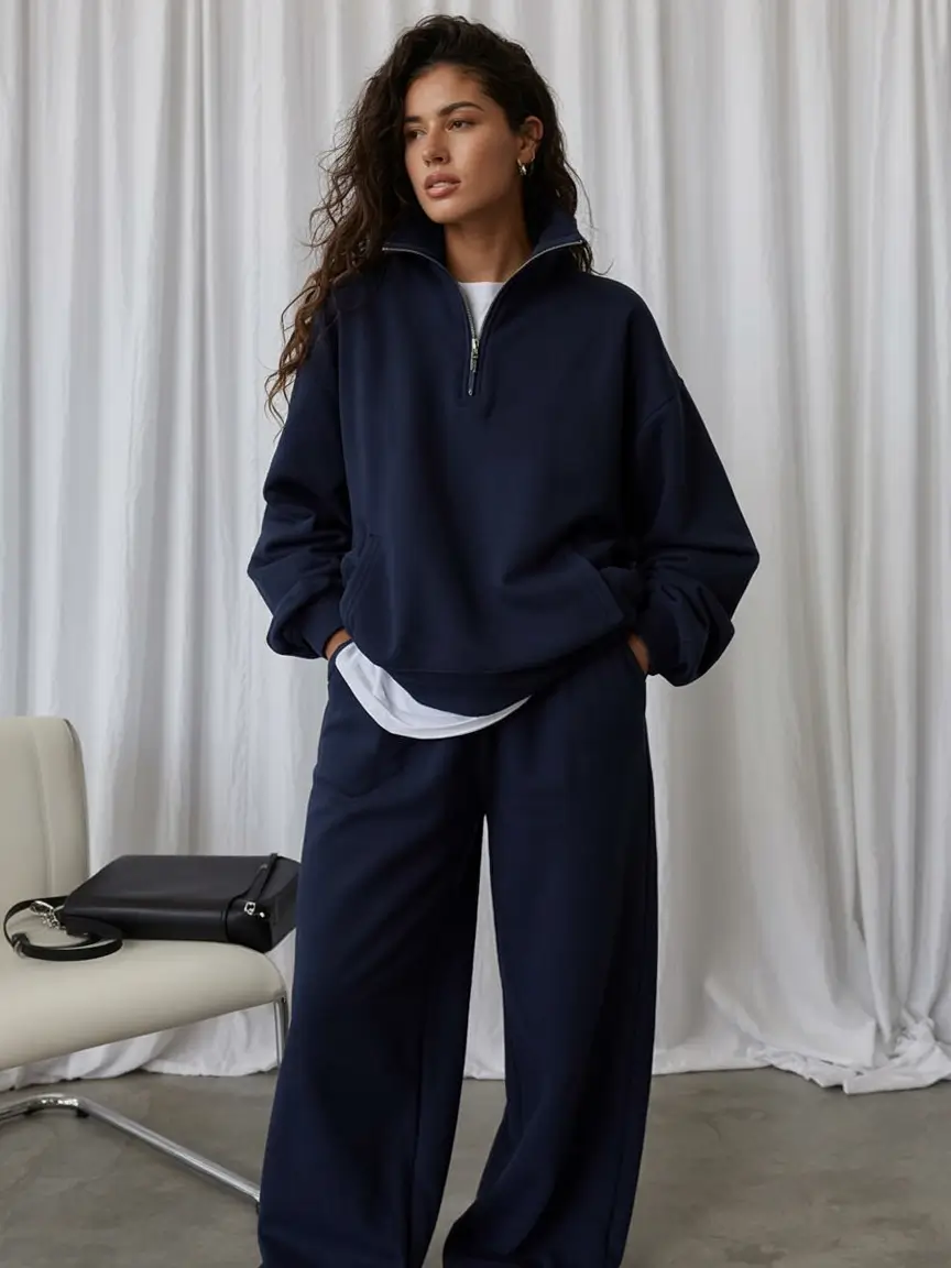 modern spring sport outfits for women 2026 Midnight Navy and Minimalist Mood