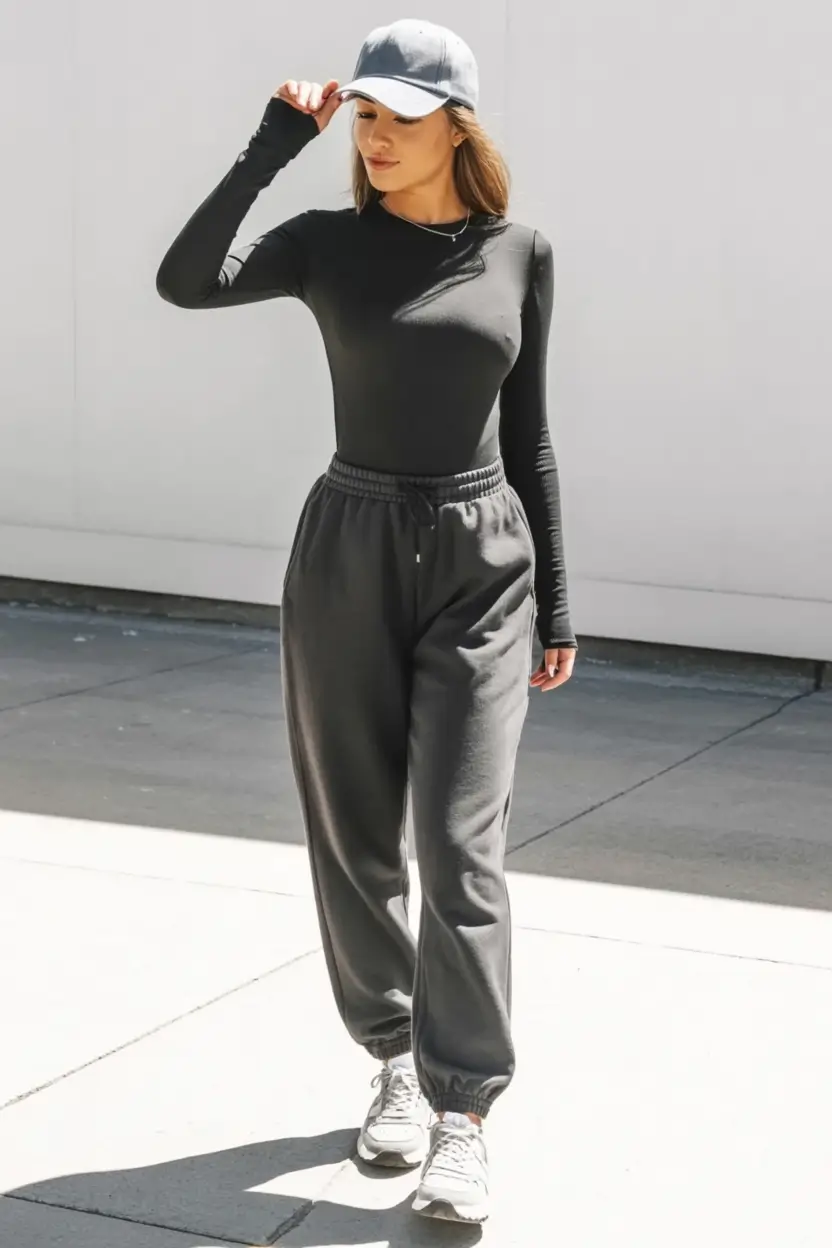 modern spring sport outfits for women 2026 Streamlined & Sun-Ready in Urban Greys