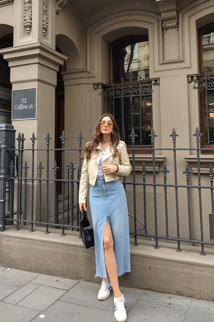 modern spring vacation outfits 2026+Polished Denim for City Days