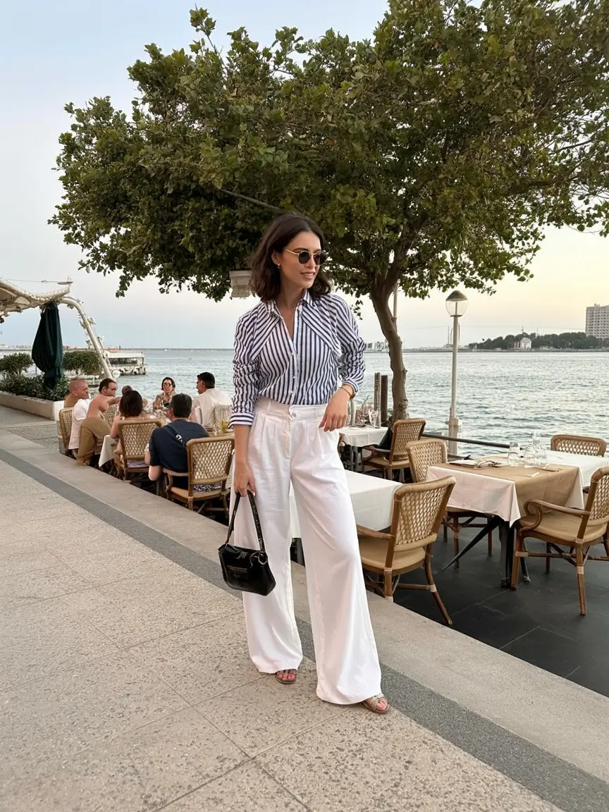 modern spring vacation outfits 2026+Seaside Stripe Statement