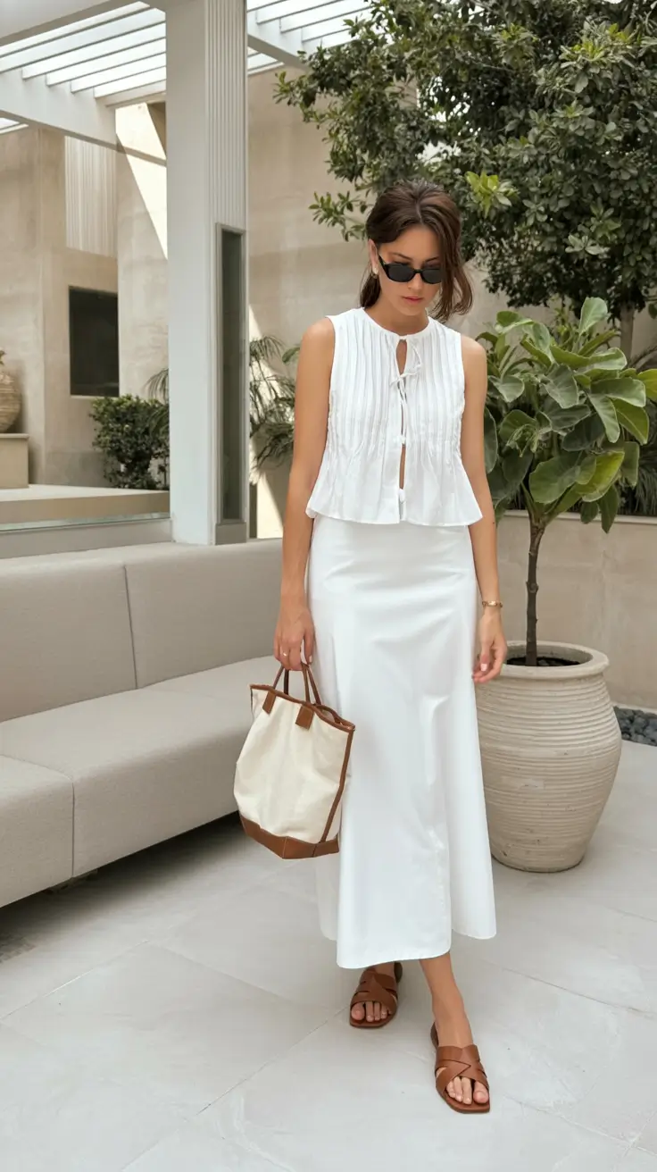 modern spring vacation outfits 2026+All White, All Ease