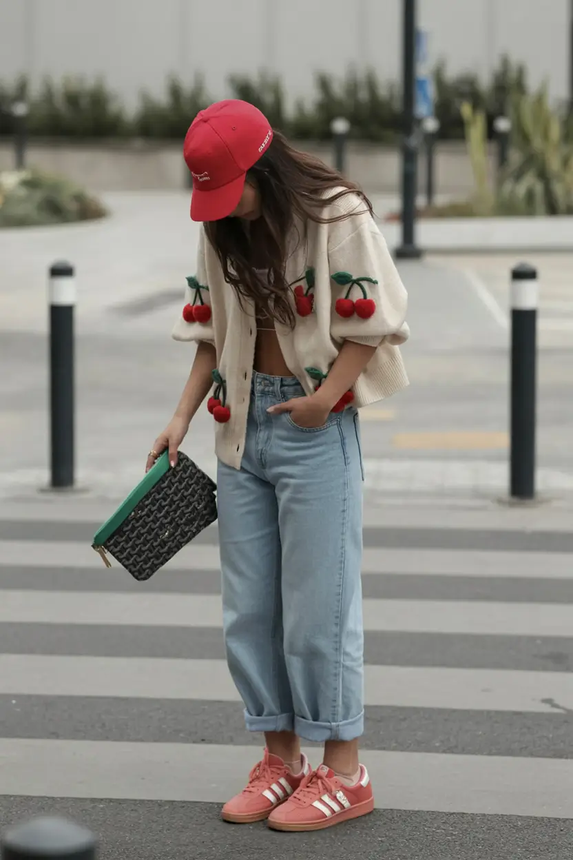 modern winter to spring outfits 2026 Cherry Bomb Cute Meets Confident