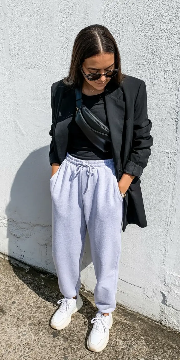 modern winter to spring outfits 2026 Tailored Meets Track The Unexpected Power Combo