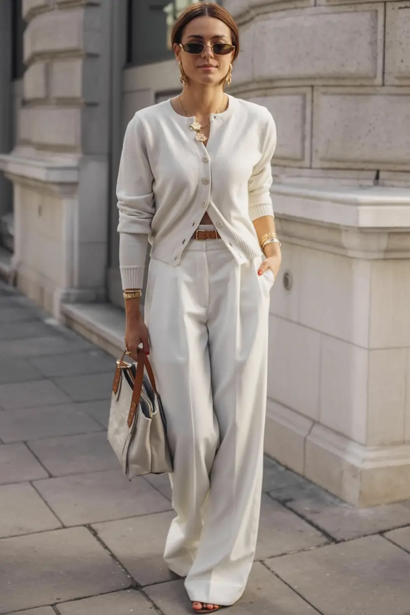 modern winter to spring outfits 2026 White-On-White Done Right