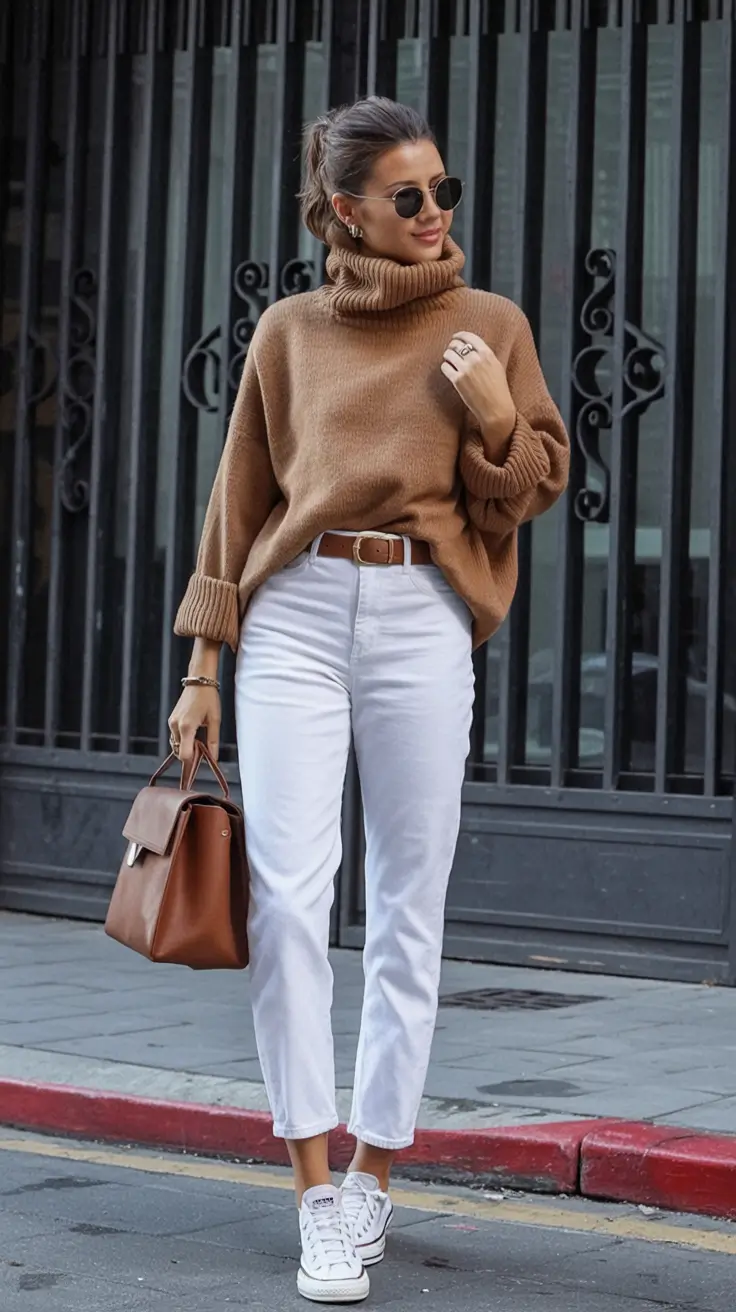 modern winter to spring outfits 2026 Caramel and Cream A Cozy Classic