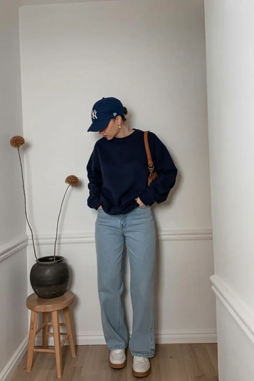 modern winter to spring outfits 2026 Baseball Cap Energy Street-Cool Neutrals