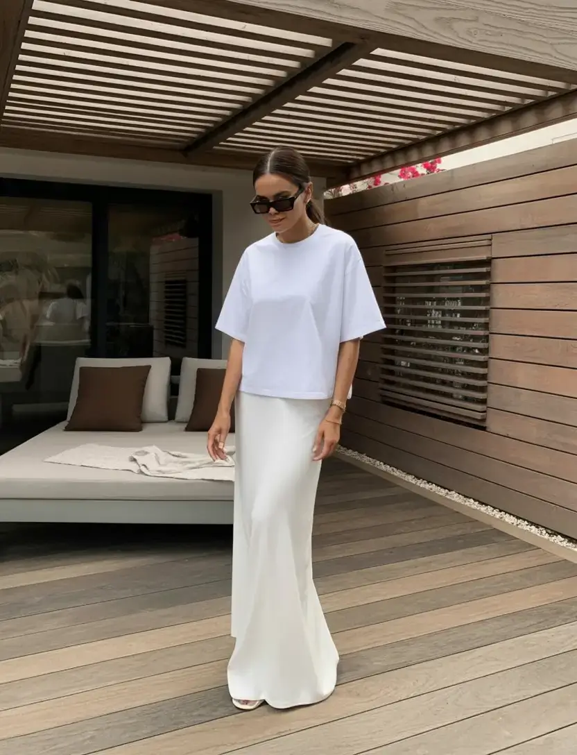 modest spring outfits elegant 2026 Minimalist Magic: The White Skirt Edit