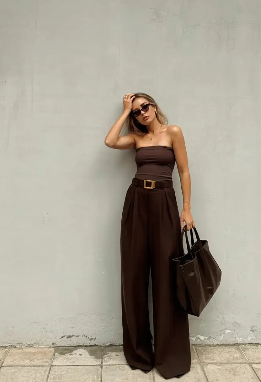 modest spring outfits elegant 2026 Espresso Tones & Sculptural Silence