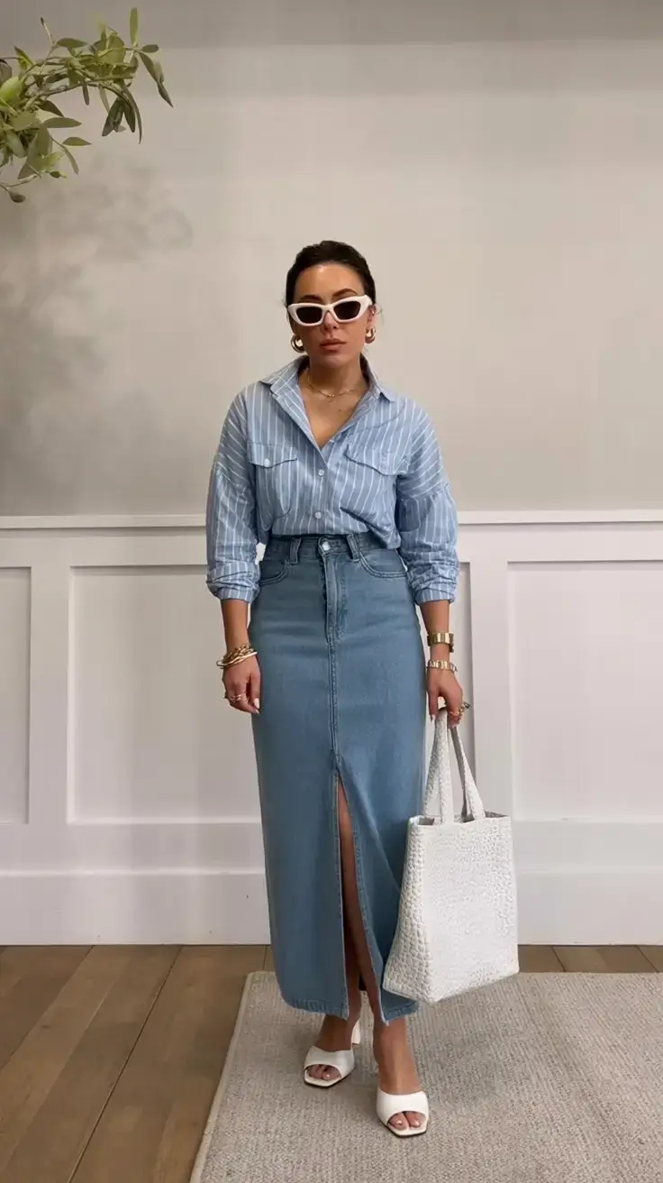 must have spring mom outfits 2026 Denim Skirt Revival