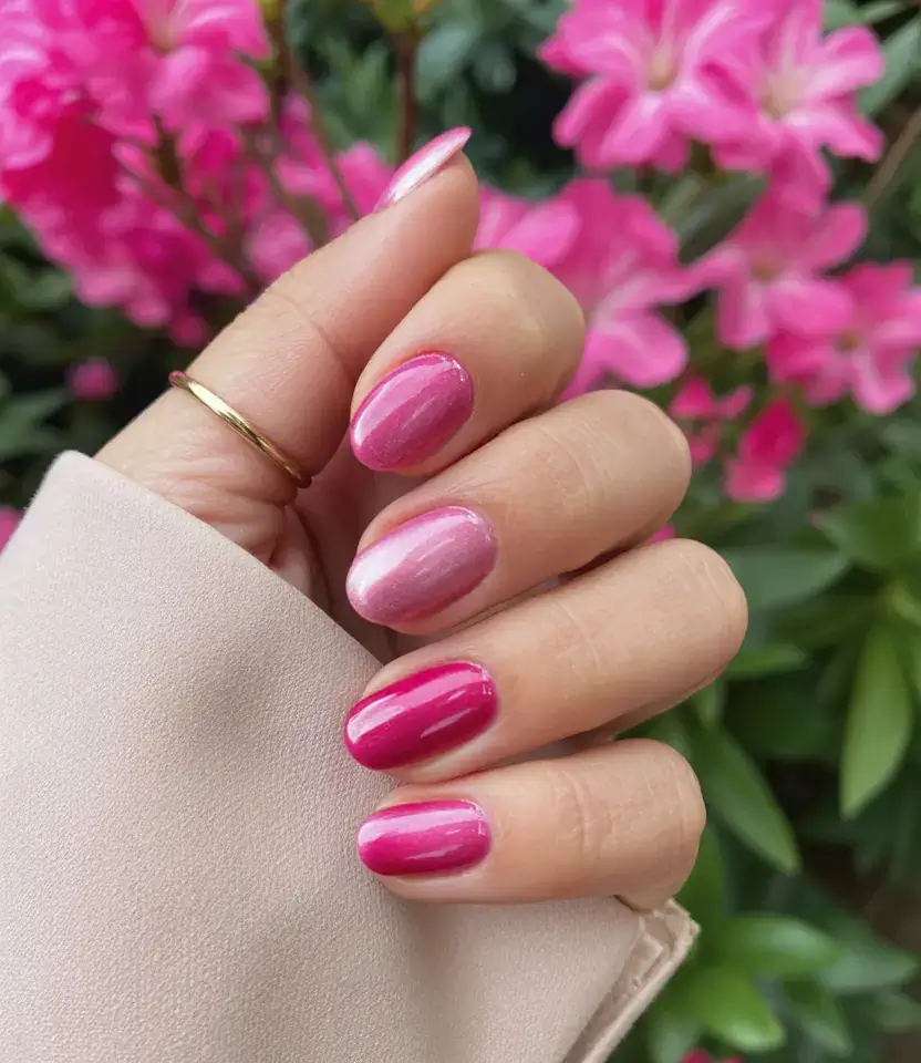 nails designs ideas february 2026 Glossy Pink Shift