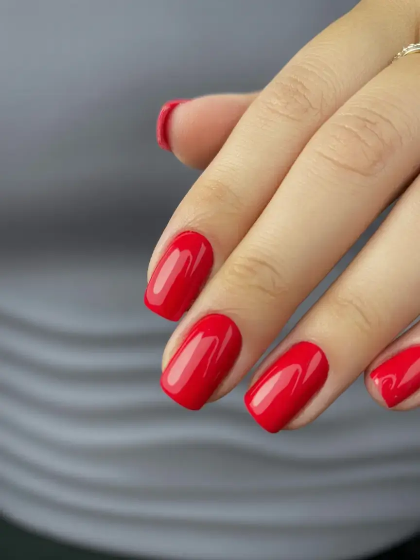 nails designs ideas february 2026 Red Squoval for the Win