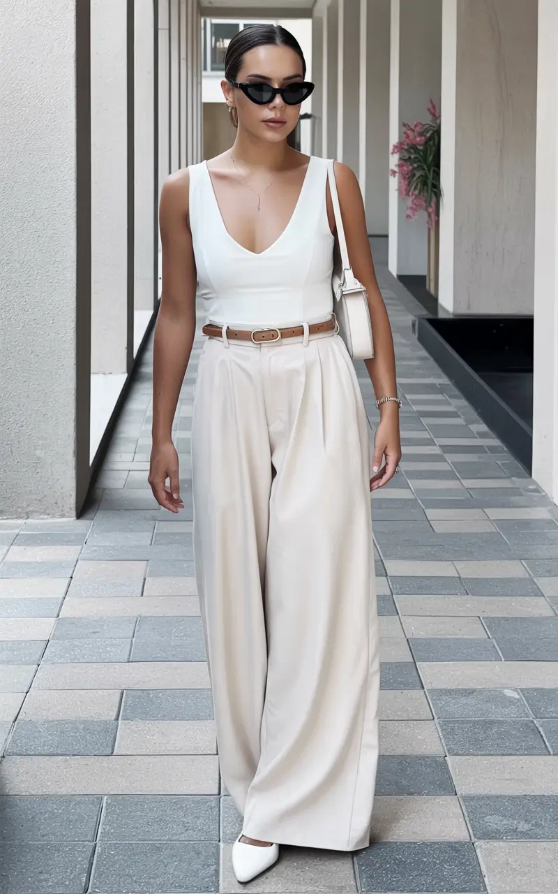 old money spring outfits 2026 looks Minimalist Modernism in Cream and White