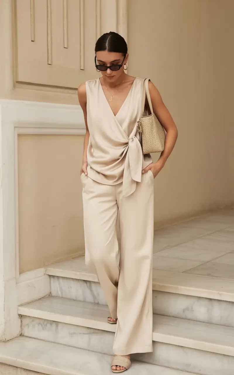 old money spring outfits 2026 looks Champagne-Toned Luxury for Day or Night
