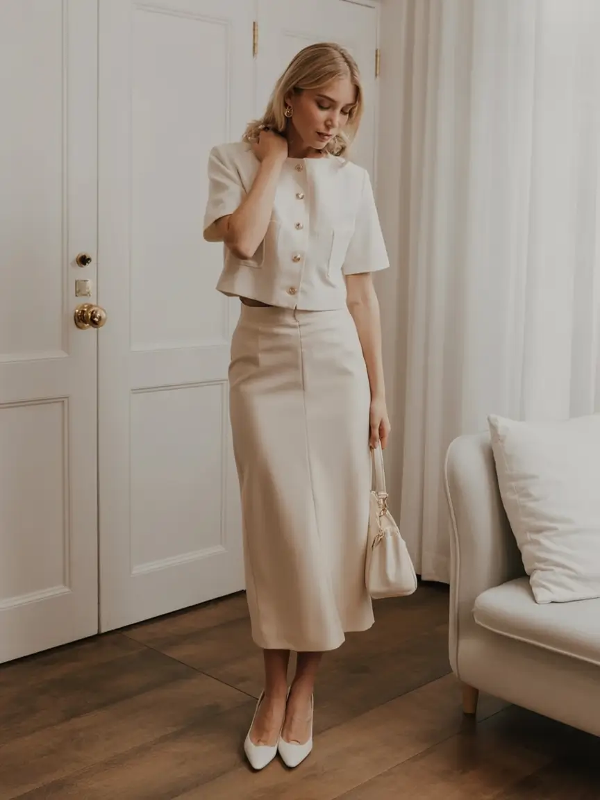 old money spring outfits 2026 looks Vintage Match Set With Modern Femininity