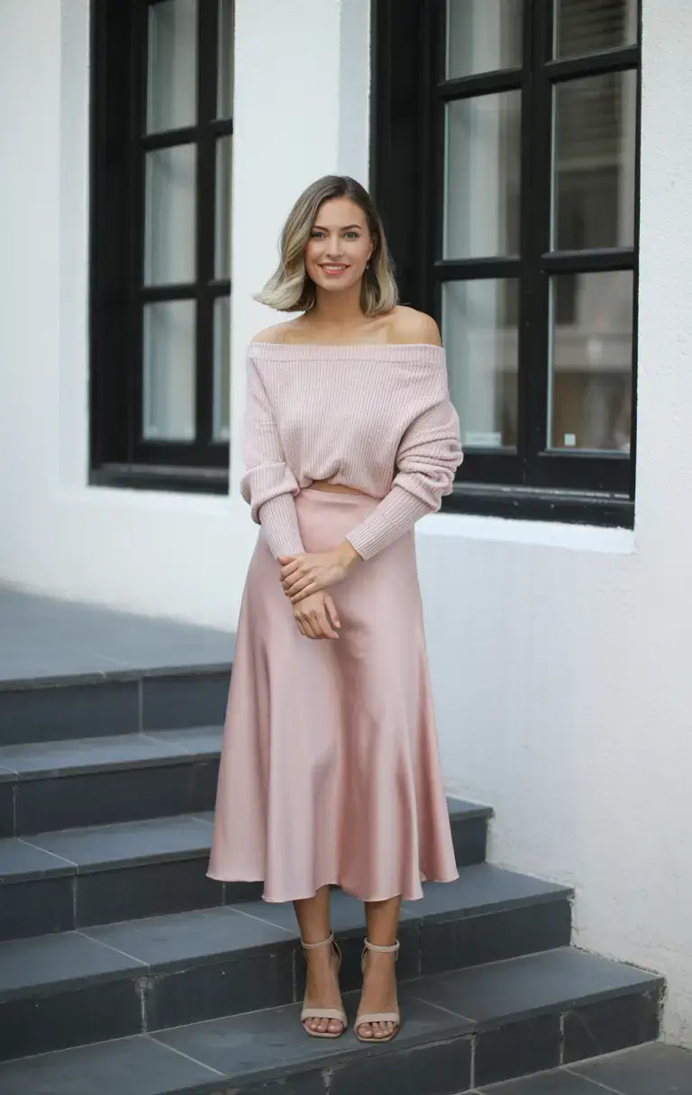 outfits ideas february 2026 Soft Monochrome in Blush Tones