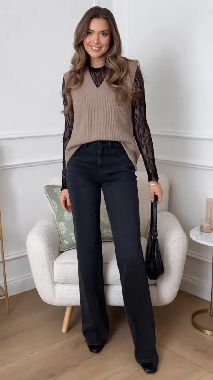 outfits ideas february 2026 Layered Neutrals with a Feminine Twist