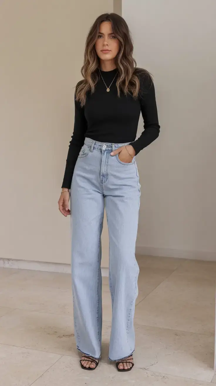 outfits ideas february 2026 High Contrast Casual with a Feminine Edge