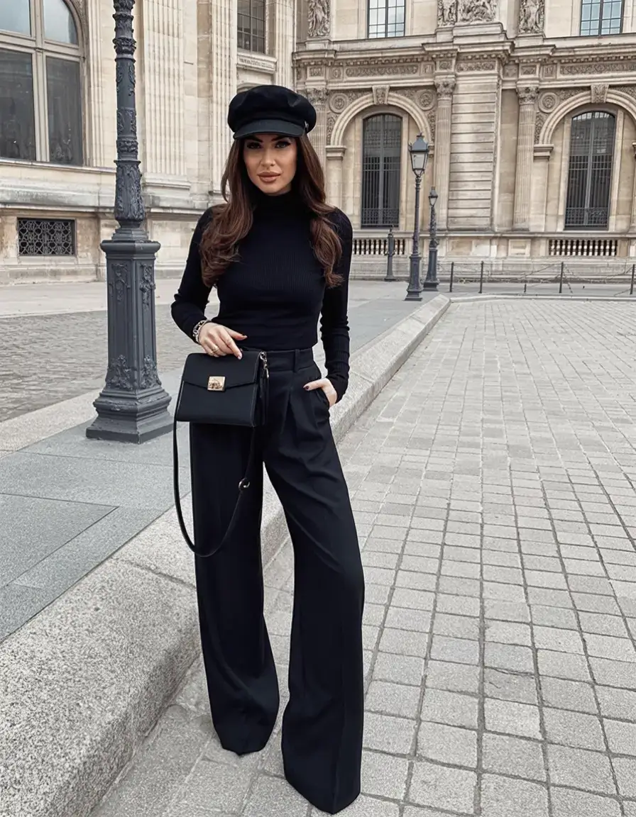 outfits ideas february 2026 Monochrome Black, Parisian Mood
