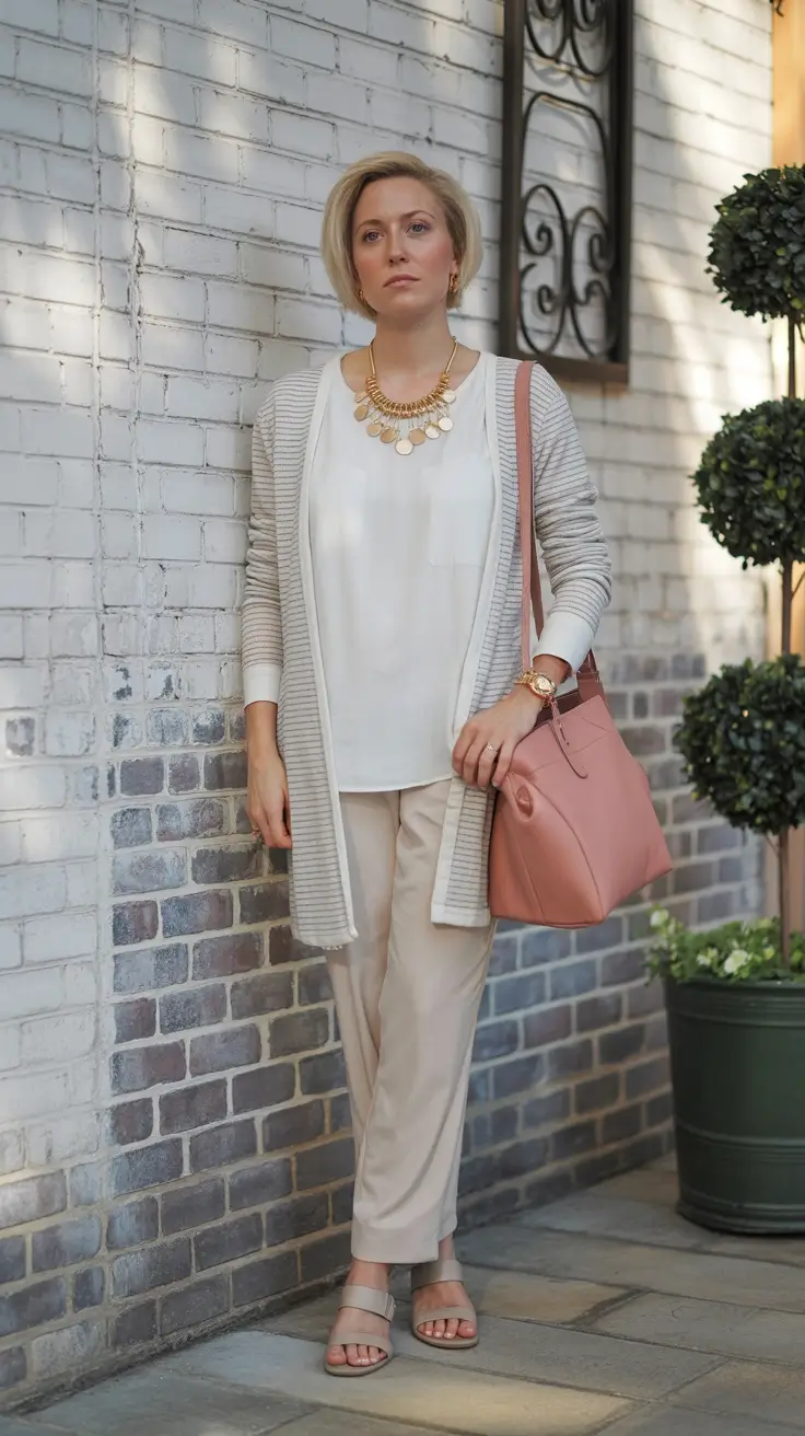 radiant spring outfits for women over 50 2026 Soft Layers and Statement Neutrals