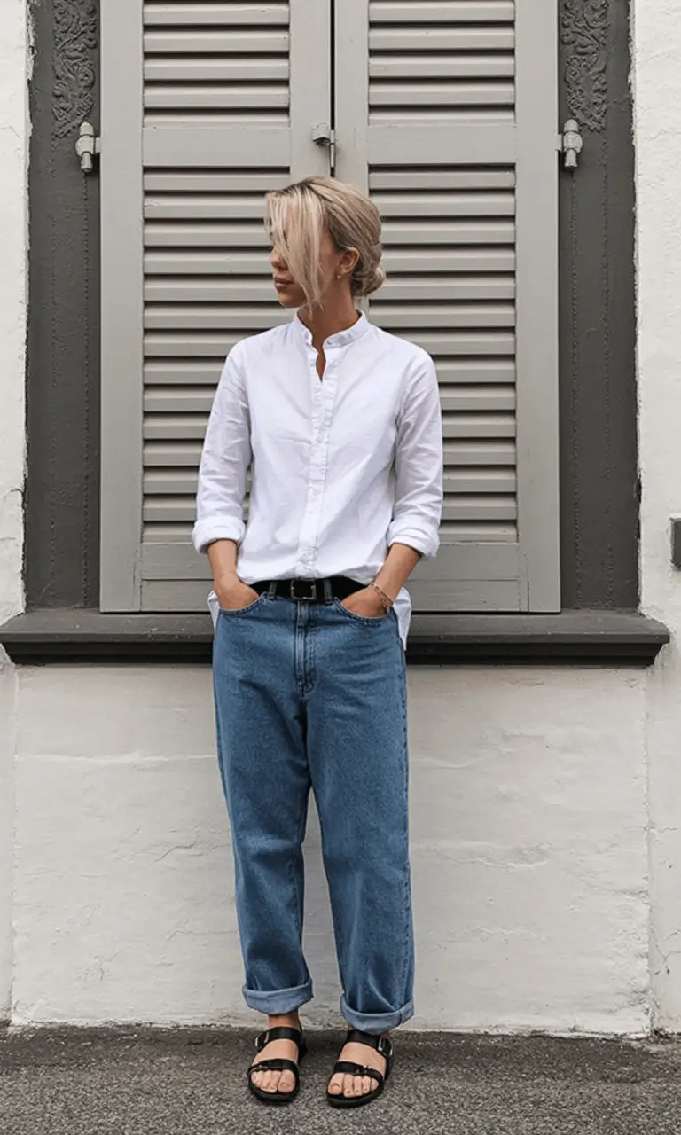 radiant spring outfits for women over 50 2026 Easygoing Denim with Masculine-Feminine Balance