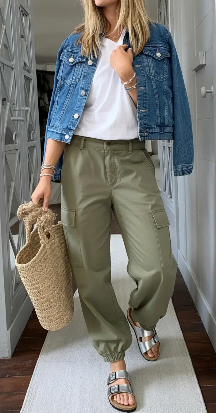 radiant spring outfits for women over 50 2026 Utility Cool with a Denim Remix