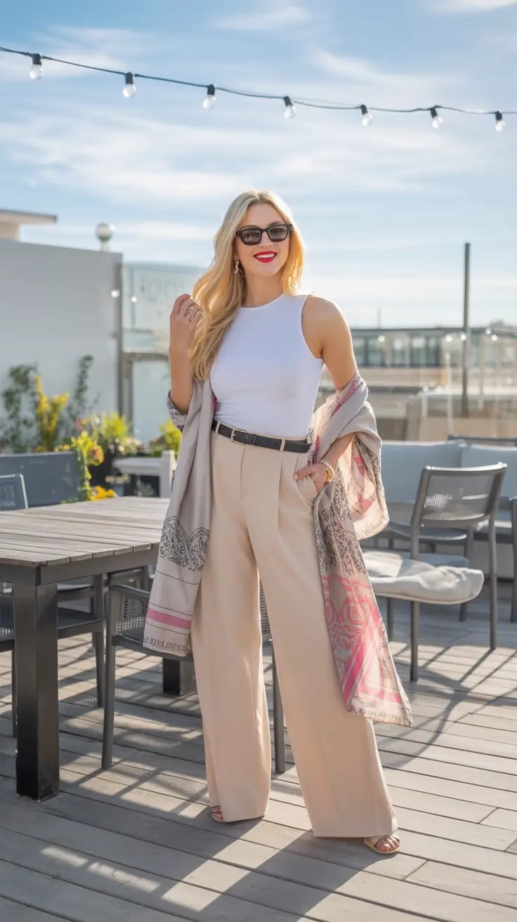 radiant spring travel outfits 2026 City Chic with Rooftop Confidence