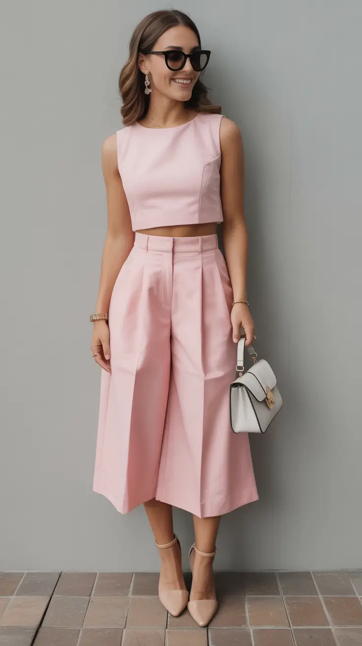 radiant spring travel outfits 2026 Tailored in Pink: The Soft Power Set