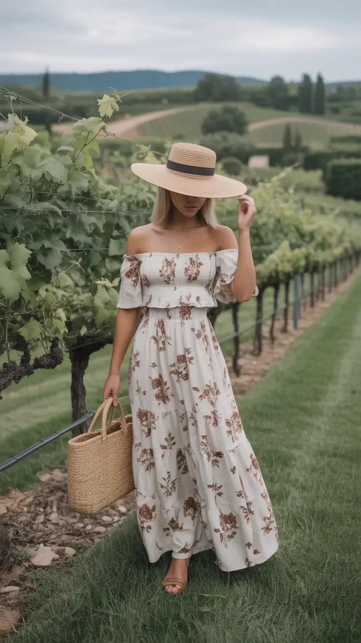 radiant spring travel outfits 2026 Vineyard Vibes & Vintage Florals