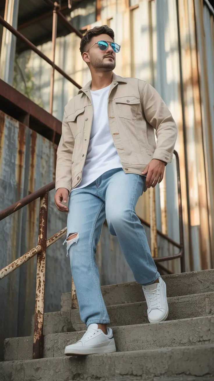 sharp spring outfits for men 2026 Light Denim, Brighter Vibes