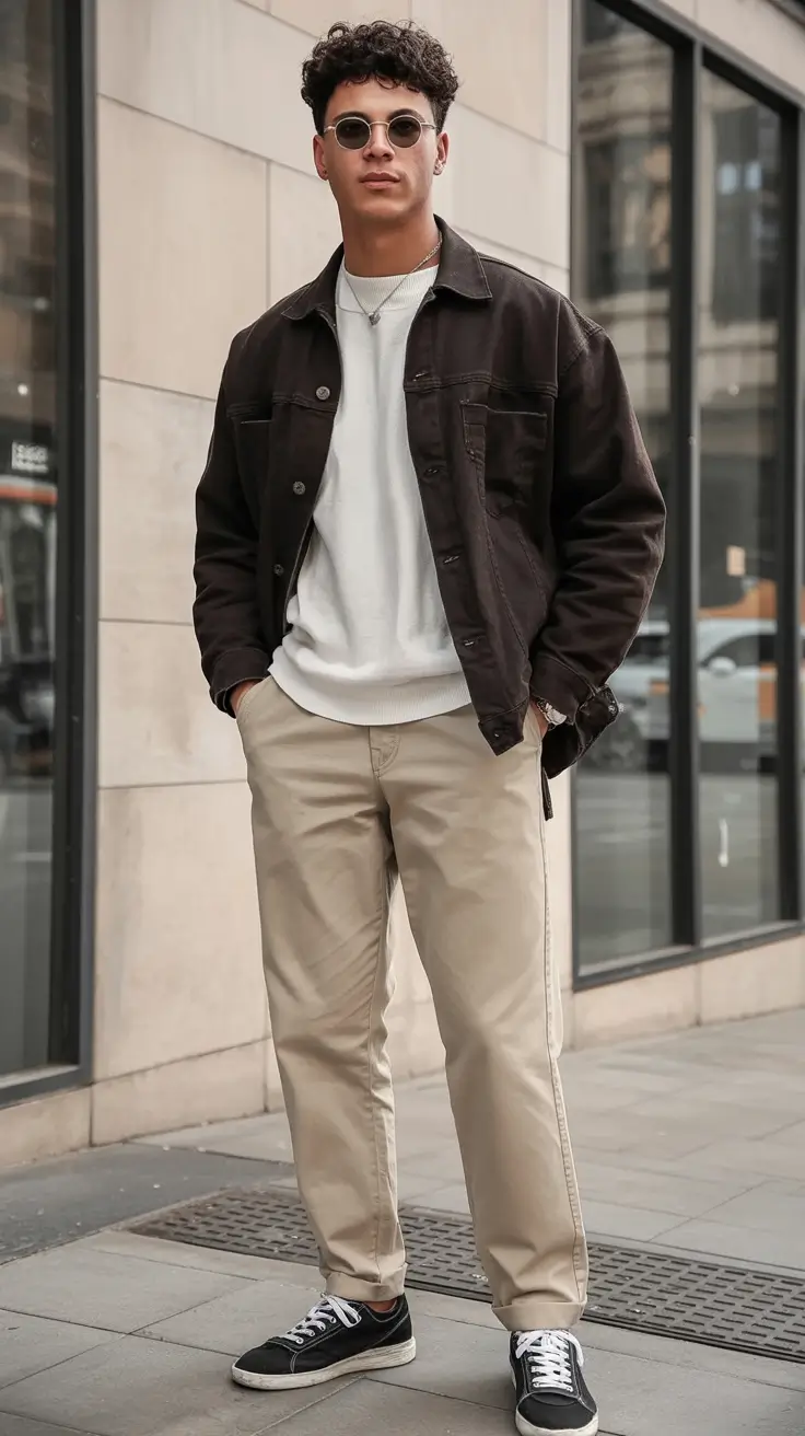 sharp spring outfits for men 2026 Street Cool in Neutral Layers