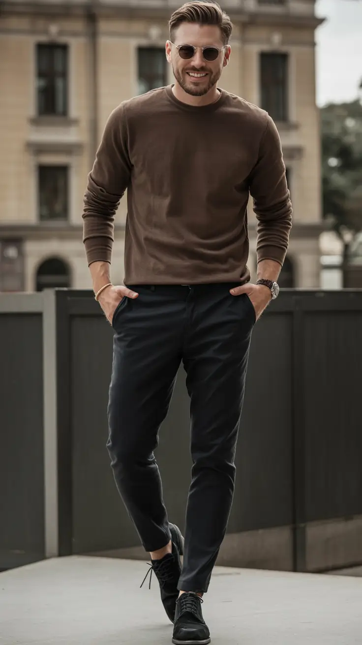 sharp spring outfits for men 2026 Monochrome Contrast Done Right