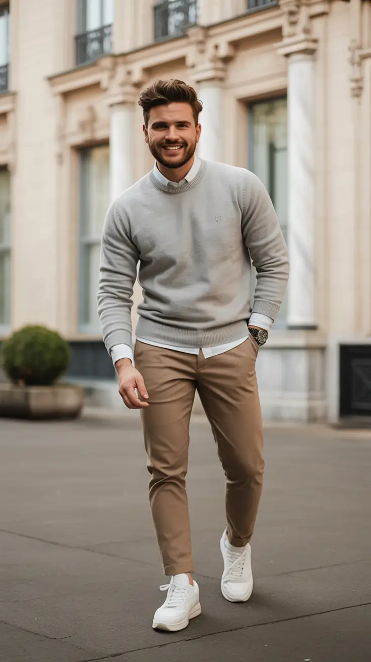 sharp spring outfits for men 2026 Light Neutrals with a Preppy Spark