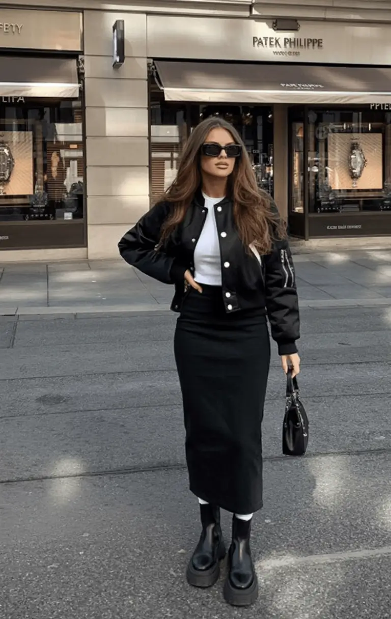 simple spring transition outfits 2026 designs+Monochrome with a Street Edge