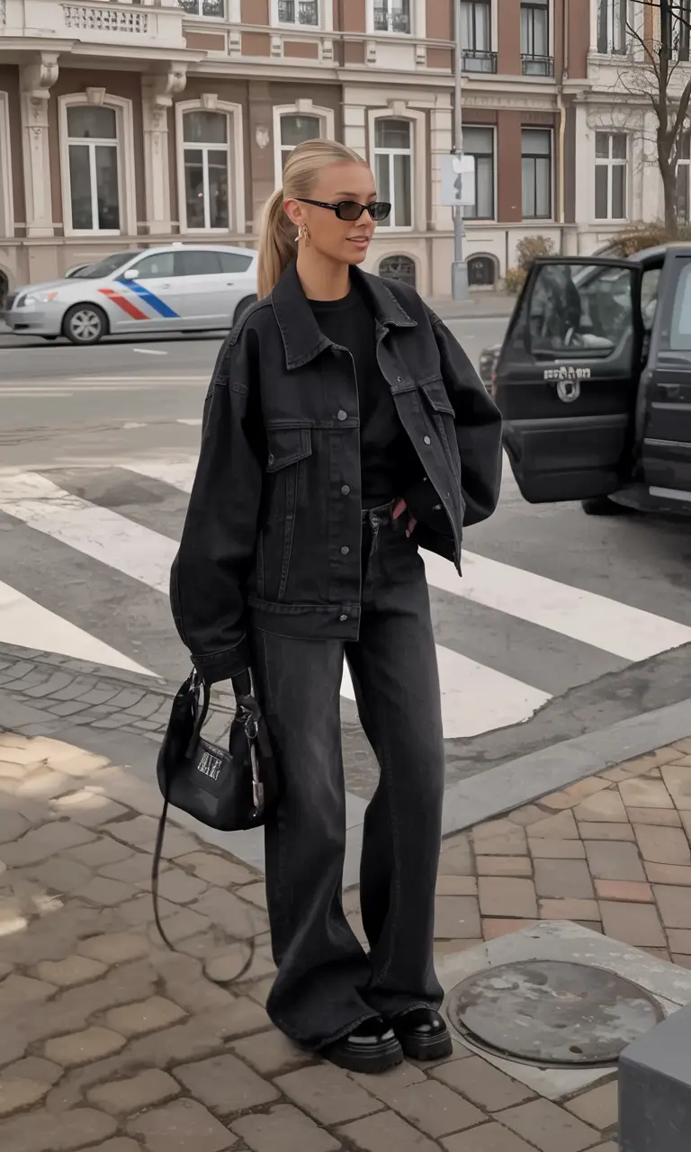 simple spring transition outfits 2026 designs+Black Denim, Big Energy