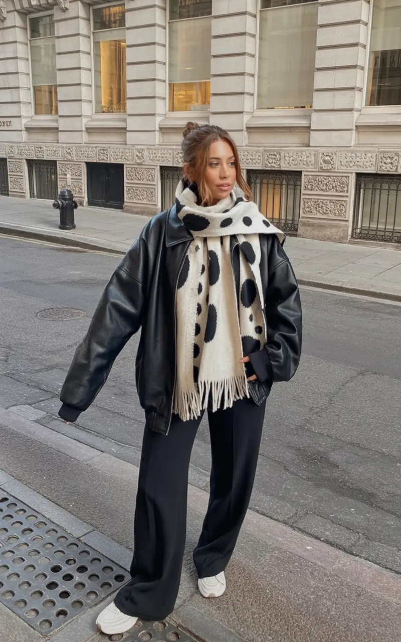 simple spring transition outfits 2026 designs+Cozy Oversize, Unexpected Scarf