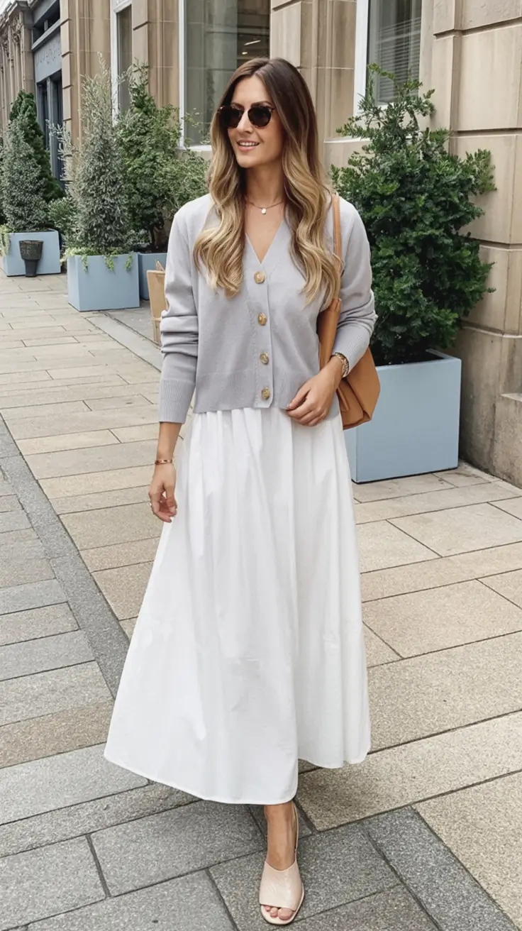 simple spring transition outfits 2026 designs+Graceful Volume in White and Grey