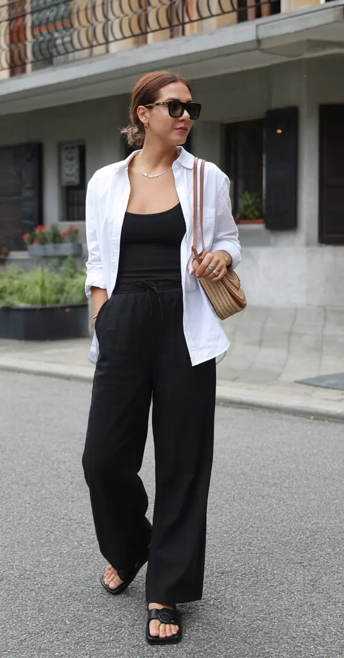 sophisticated spring fashion outfits 2026-Minimalist Chic Black and White Edition