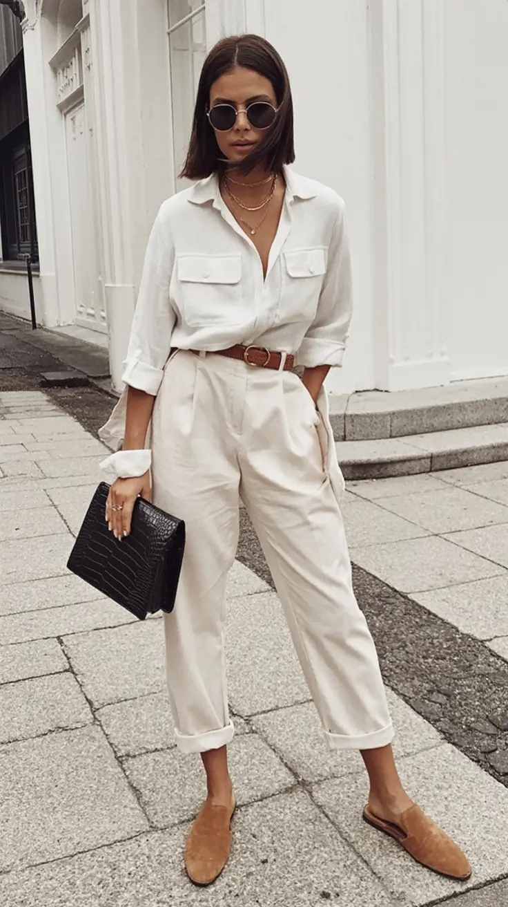 sophisticated spring fashion outfits 2026-Undone Neutrals with Rich Texture